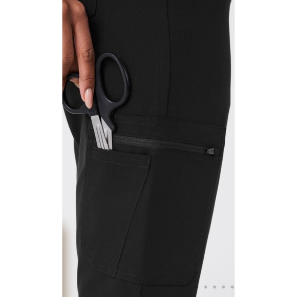 Figs High waisted Yola Skinny Scrub Pants Small Black - Picture 3 of 7